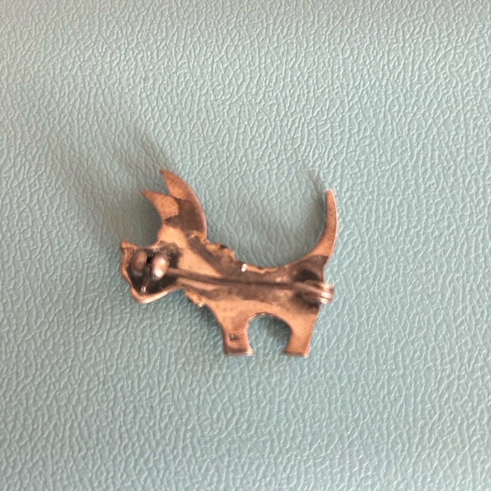 Silver and Marcasite Scottie Dog Pin Brooch - Picture 3 of 3